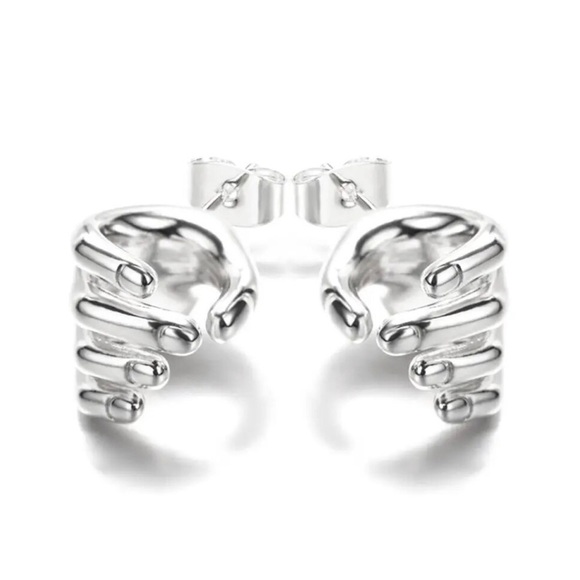 18K White Gold (Rhodium) Plated Anti Loss AirPod Headphone Hand Earrings Holder - Picture 2 of 7